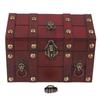 Vintage Wooden Jewelry Storage Box Decorative Trinket Chest Organizer with Hinged Lid Password Lock