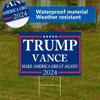 2024 Yard Sign With H-Stakes - Double Sided 18x12 Inch , Placard Voted For Signs Triggering Signs Decoration Outdoor Yard