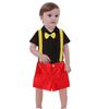 Sac Taske Kids' Short Sleeve Halloween Costume Set with Suspenders and Bow Tie (110cm)