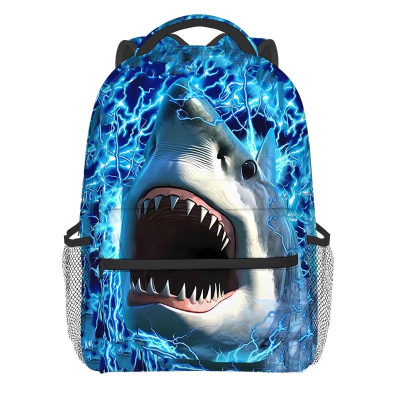 Hip Hop Popular Novelty Funny Shark Student Bookbag Notebook Backpacks 3D Printed Oxford Waterproof Boys/Girls Travel Backpacks