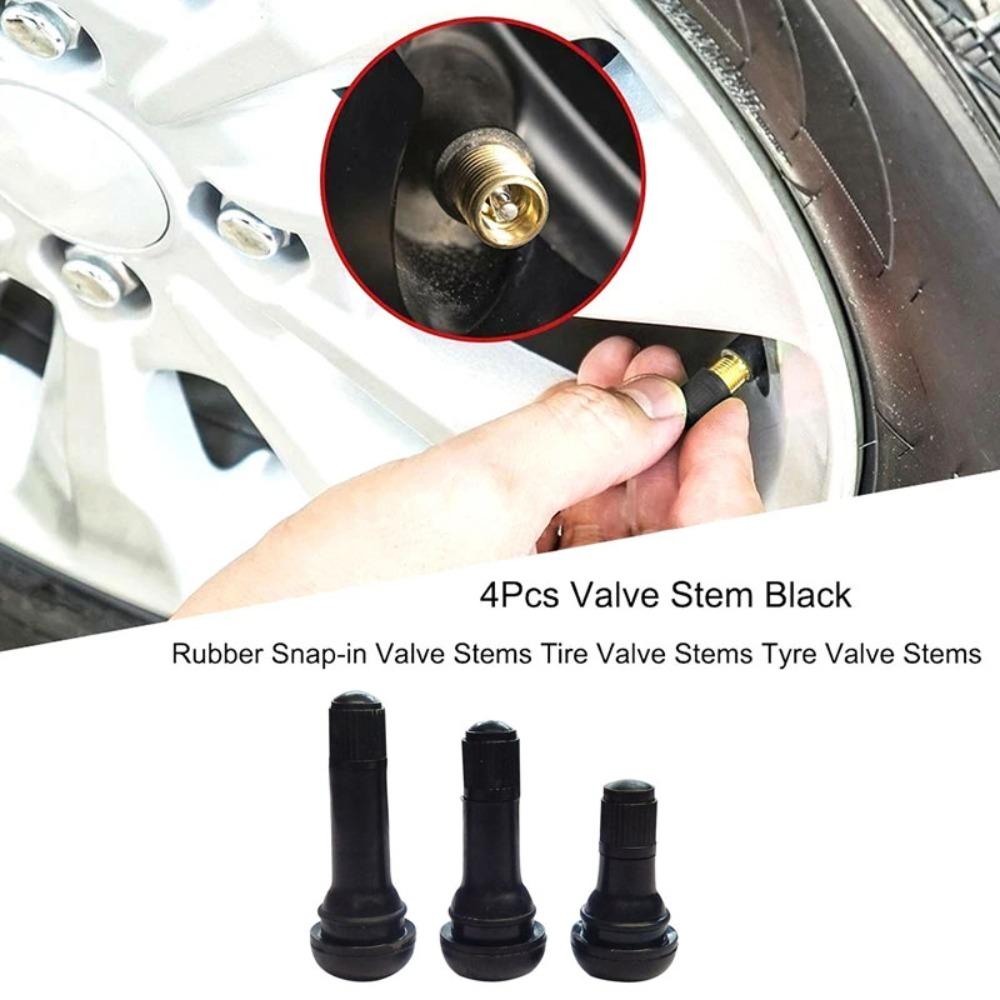 4pcs Black Car Vacuum Tire Valve TR412/TR413/TR414 Wheel Valves Tubeless Tyre Valve
