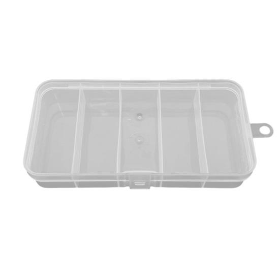 2Pcs Fishing Bait Cases 5-Compartments Large Capacity Transparent Visible Fishing Lure Container Clear Storage Boxes