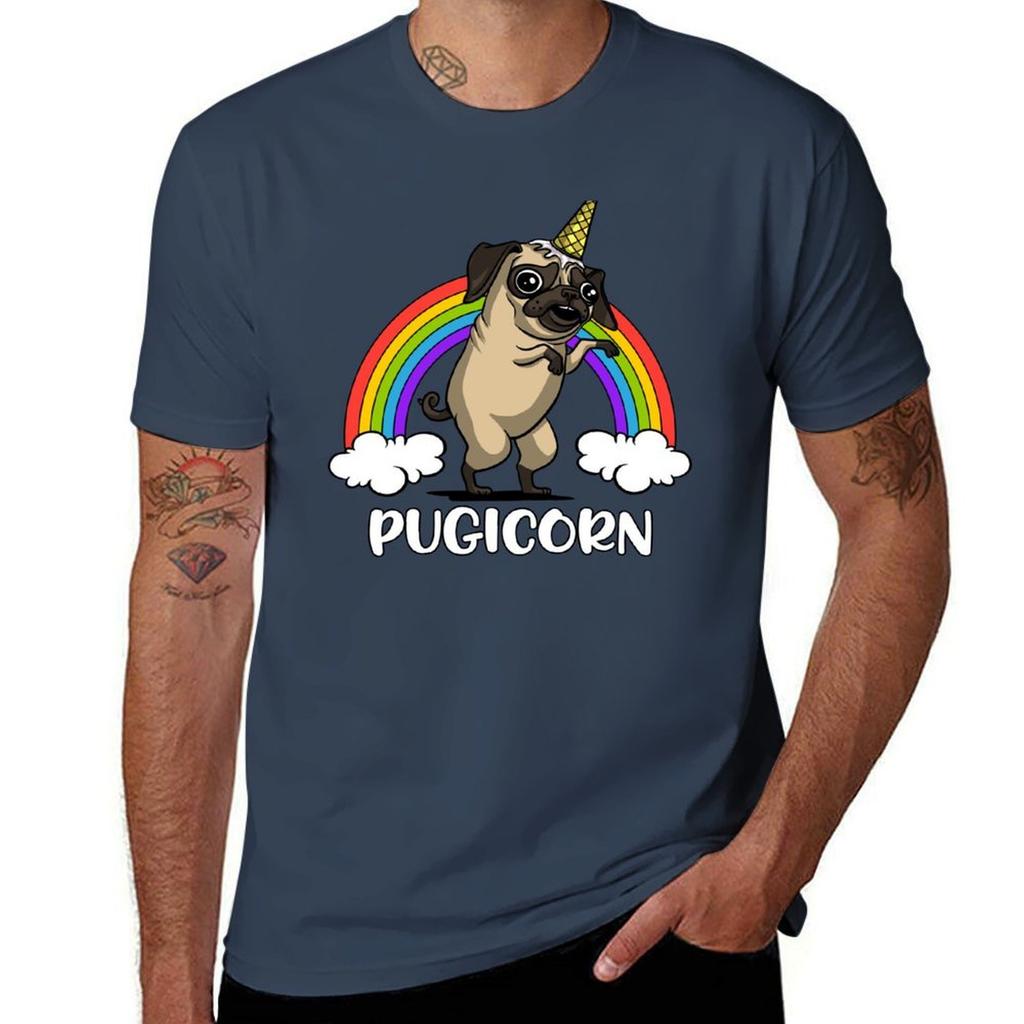 Pugicorn Pug Dog Tshirt Stylish Print Short Sleeve Tee