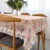 Новая скатерть из прозрачной стеклянной пряжи с вышивкой в европейском стиле, кружевное покрытие, моющаяся скатерть для чайного столика