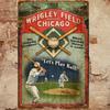 Винтажная металлическая настенная табличка Chicago Cubs 8x12 дюймов, Ретро жестяная табличка Wrigley Field для спортивного бара и мужской комнаты, Классический бейсбольный дом