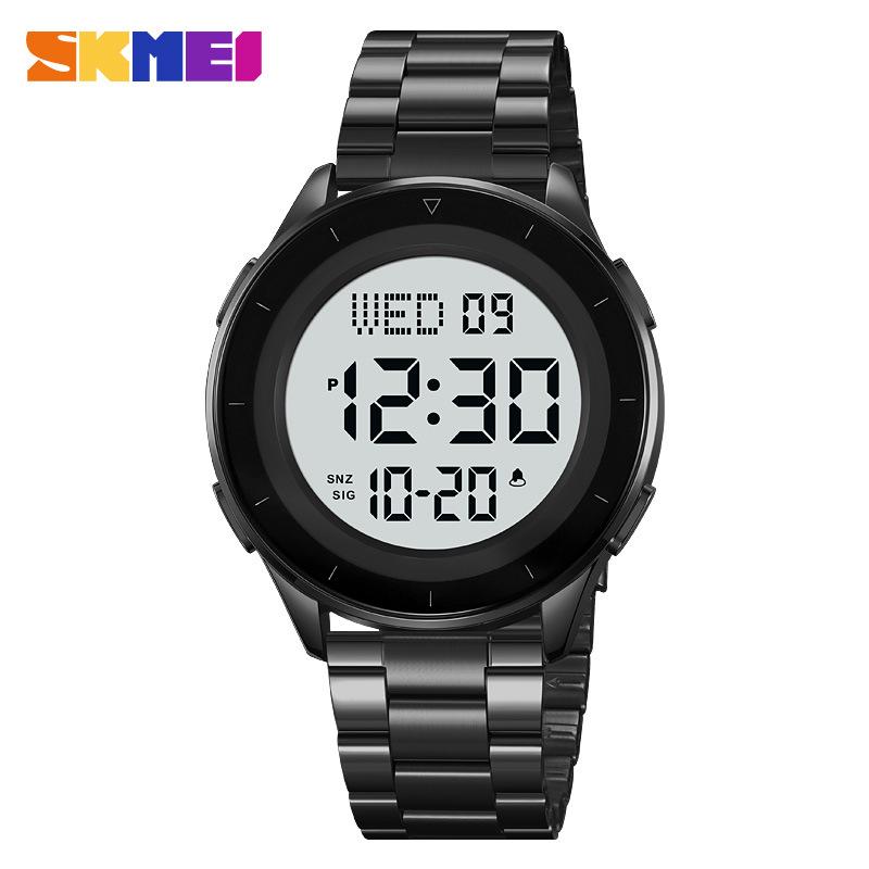 Взрывной момент американские стальные поясные электронные часы круглые модные многофункциональные спортивные водонепроницаемые электронные часы