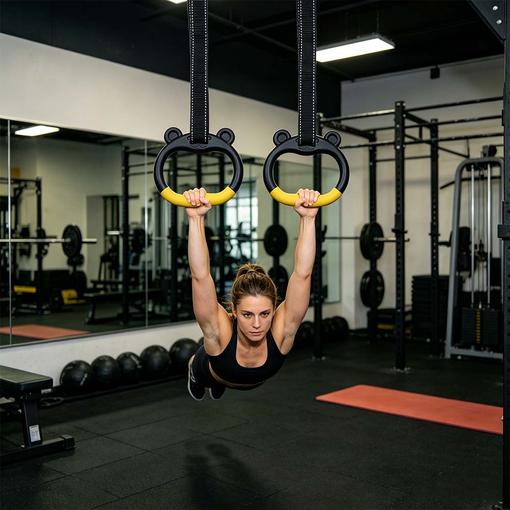 With Straps Pull Up Bar Non-Slip Fitness Exercise Ring Gymnastic Rings Gymnastics Equipment