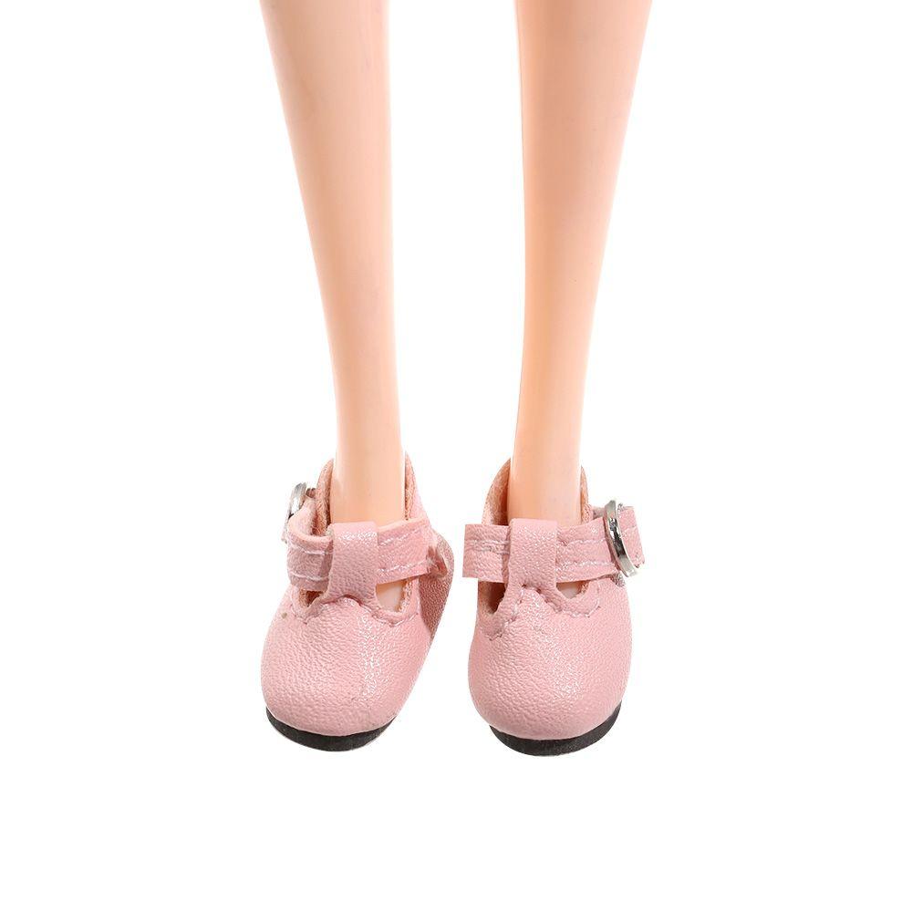 1 Pair 2.8*1.2cm Multicolor PU Leather Play House Change Clothes Game Doll Shoes Dolls Accessories