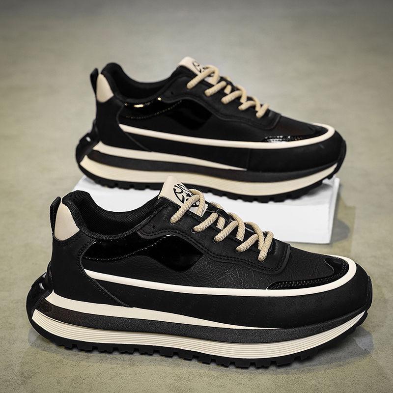 Мужская обувь 2025 осень новая дышащая низкая повседневная обувь «папины кроссовки» универсальный тренд на толстой подошве увеличивающая рост спортивная и повседневная обувь
