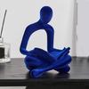 Abstract Flockeds Thinker Statue Resins Art Sculpture for Modern Home Decoration on Shelf or Desktop