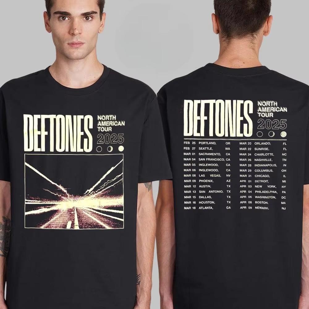 Deftones Band 2026 Mens Cotton Y2k Graphic Hiphop Dark Style Shirt Suitable for Both Men and Women Summer Printed Tshirts