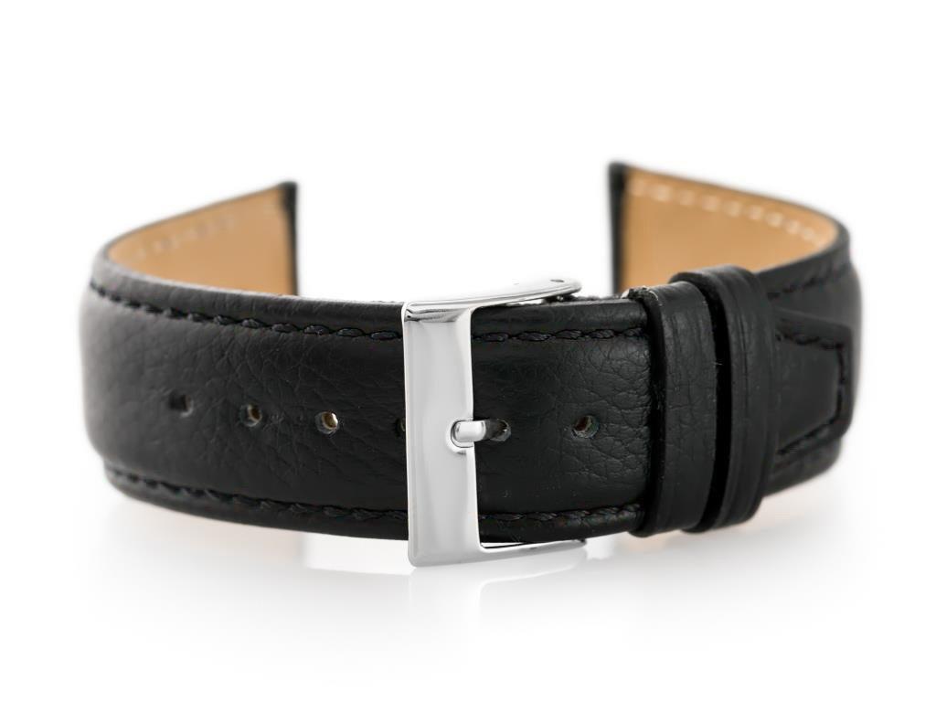 Pasek Skórzany Do Zegarka W26 - Premium - Czarny - 22Mm