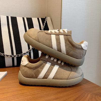 Ретро цветовая гамма, платформа, женские новые удобные и легкие повседневные спортивные кеды на шнуровке с круглым носком