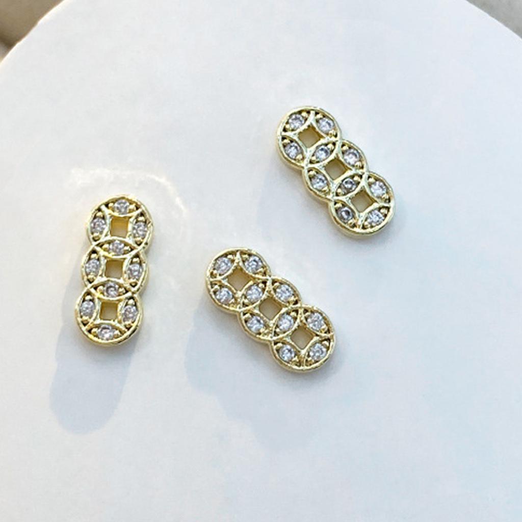 2024 Chinese Inspired Metal Nail Drill Pendant for New Year's Nail Art Add Festive Decoration