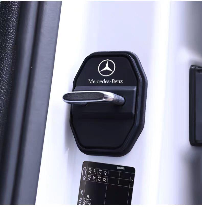 SUG2 Car Silicone Door Lock Cover Protective Cap Stickers Accessories For Mercedes Benz AMG W126 W140 W190 W222 4MATIC W204 W212 W203