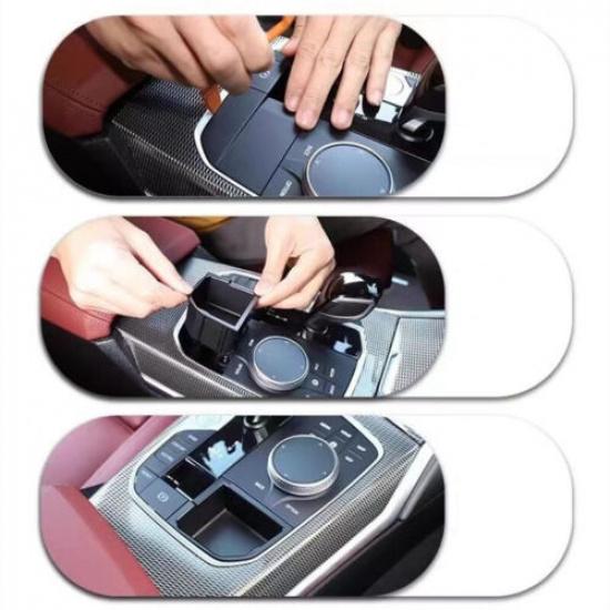 Black Car Console Storage Box Change DIY Trim For BMW 3 Series G20 - LHD