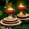 Red Mushroom Candle Holder Tea Scented Candle Resin Candlestick Living Room Bathroom Desktop Decoration