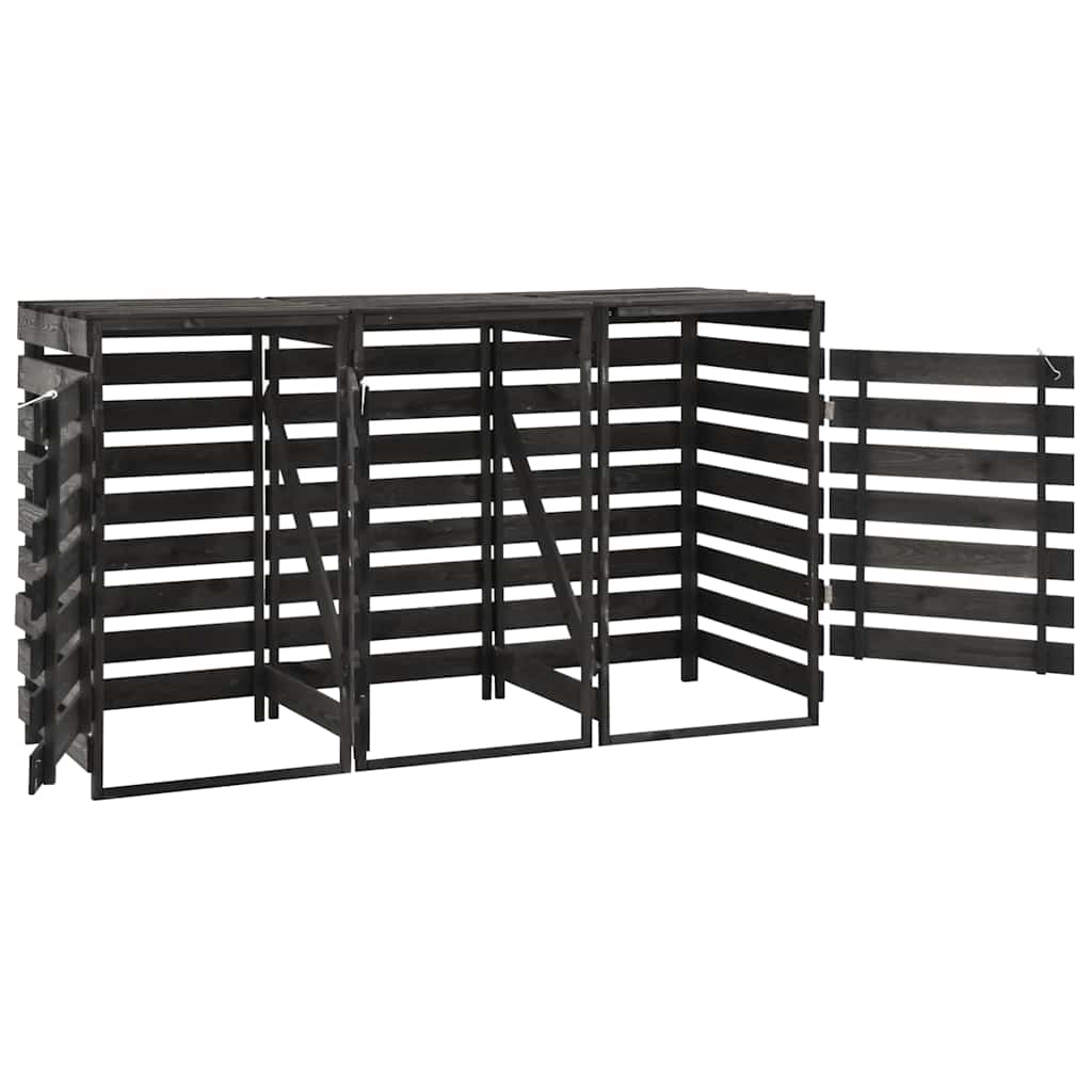 vidaXL Mülltonnenbox für 3 Tonnen 210x75x121 cm Kiefer Massivholz