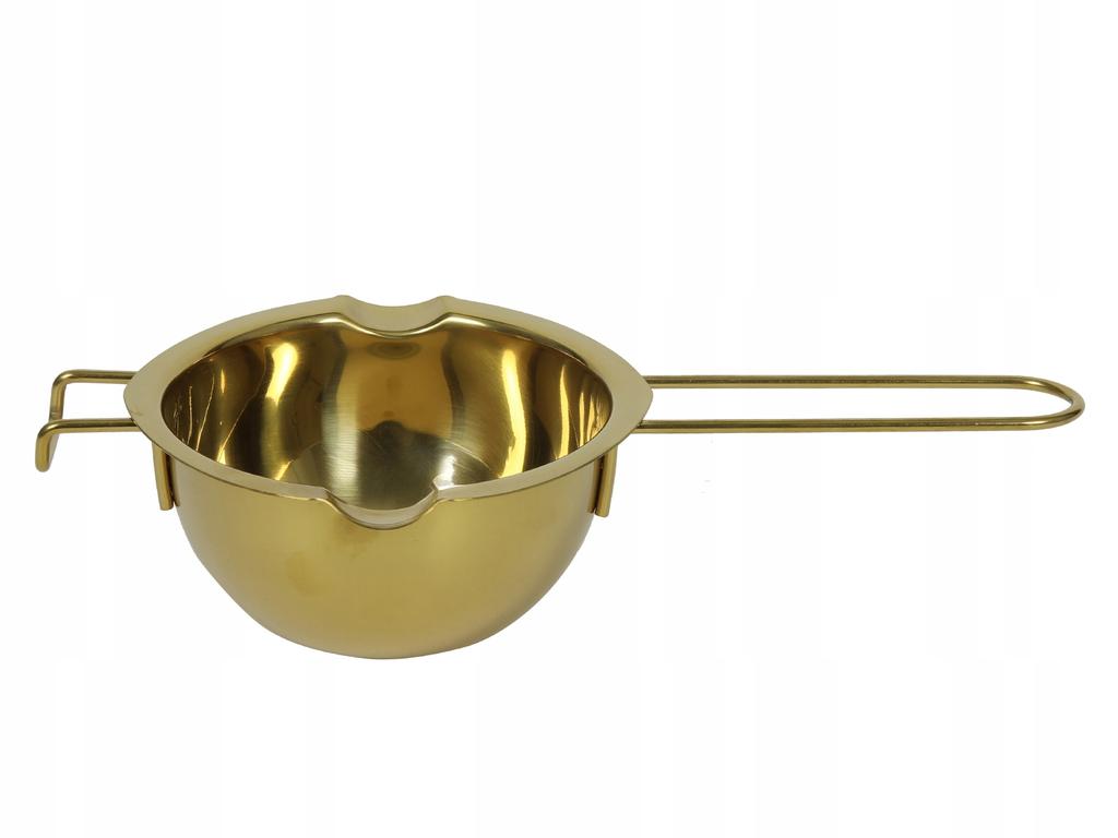 Steel Bowl, Golden Dubai Chocolate Melting Pot