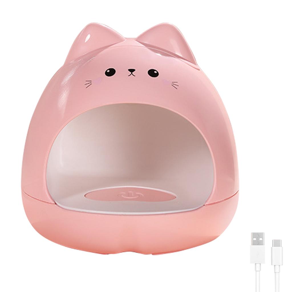 Симпатичная мини-светодиодная УФ-лампа в форме кошки для быстрой сушки, портативная лампа для ногтей, 8 шт., светящиеся шарики, быстросохнущий лак для ногтей