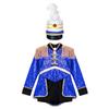 Girls Circus Drummer Costume Long Sleeve Sequined Bodysuit Fringe Epaulet Shoulder Mini Top Hat Accessory