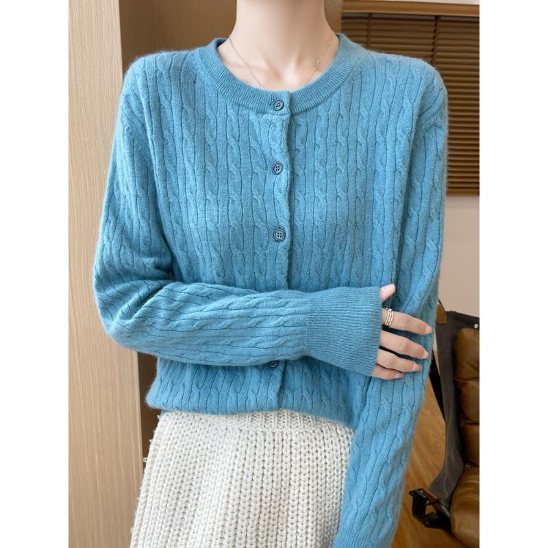 DAFIFY Women's Fashion Casual Fall Winter Solid Color Print Long Sleeve O-Neck Sweaters