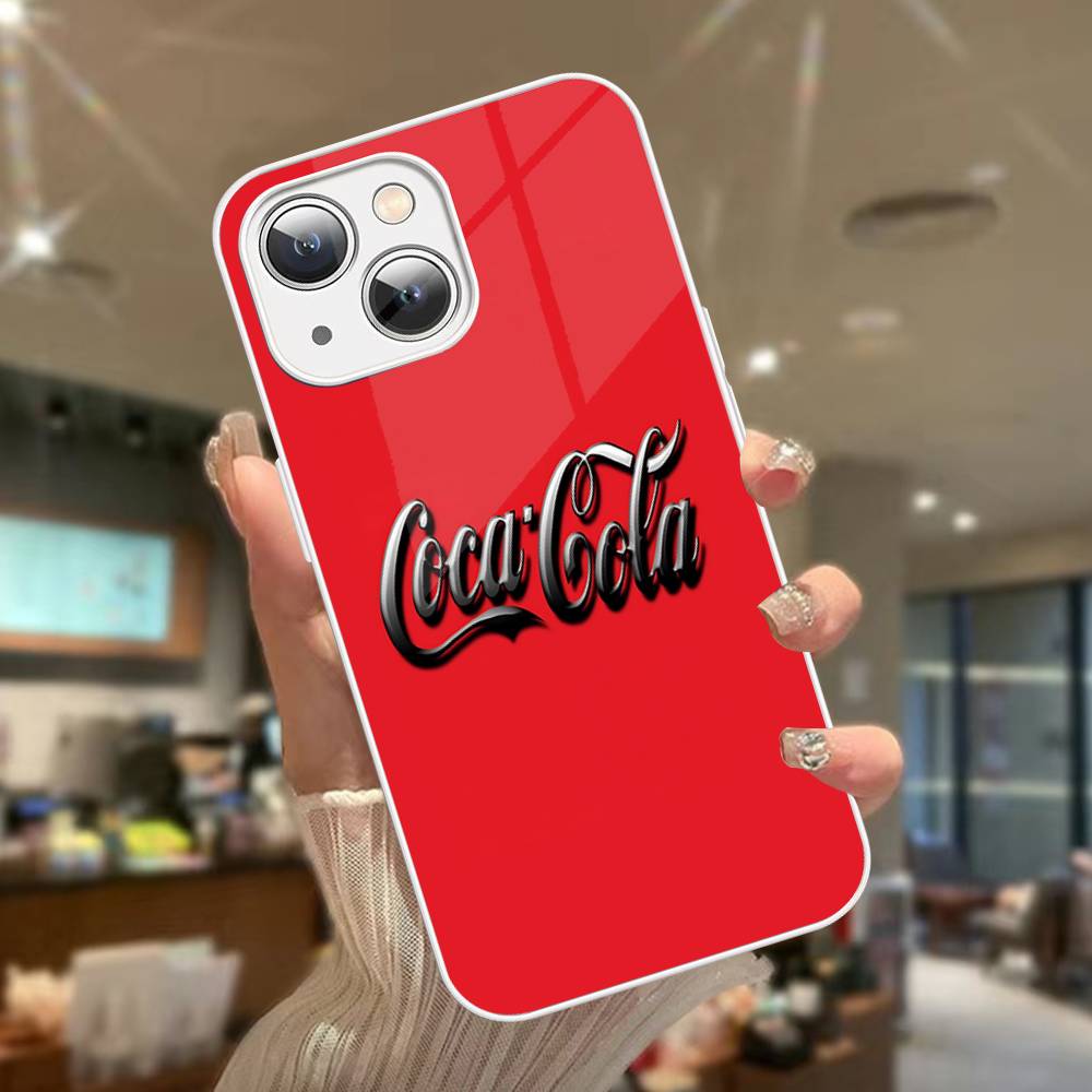 Горячие напитки C-Coca C-Cola Закаленное стекло Для iPhone 14 13 12 11 Pro Mini XS MAX 14Plus X XS XR Чехлы