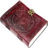 Handmade Leather Diary Embossed with Star, Journey & Double Wolf Diary with Antique Lock for Artist Sketchbook, Scrapbook, Drawing, Writing