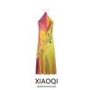 Fashion Style 2024 Autumn New Women's Clothing Stylish Print Sleeveless Halter Long Dress 8505157