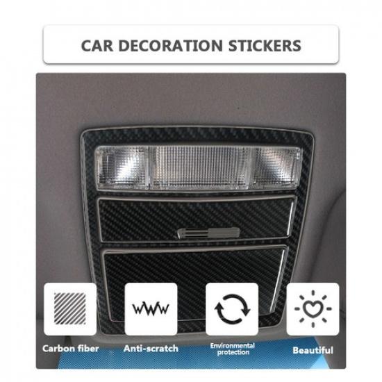 3Pcs Carbon Fiber Overhead Light Panel Cover Trim For Toyota Camry 2007-2011