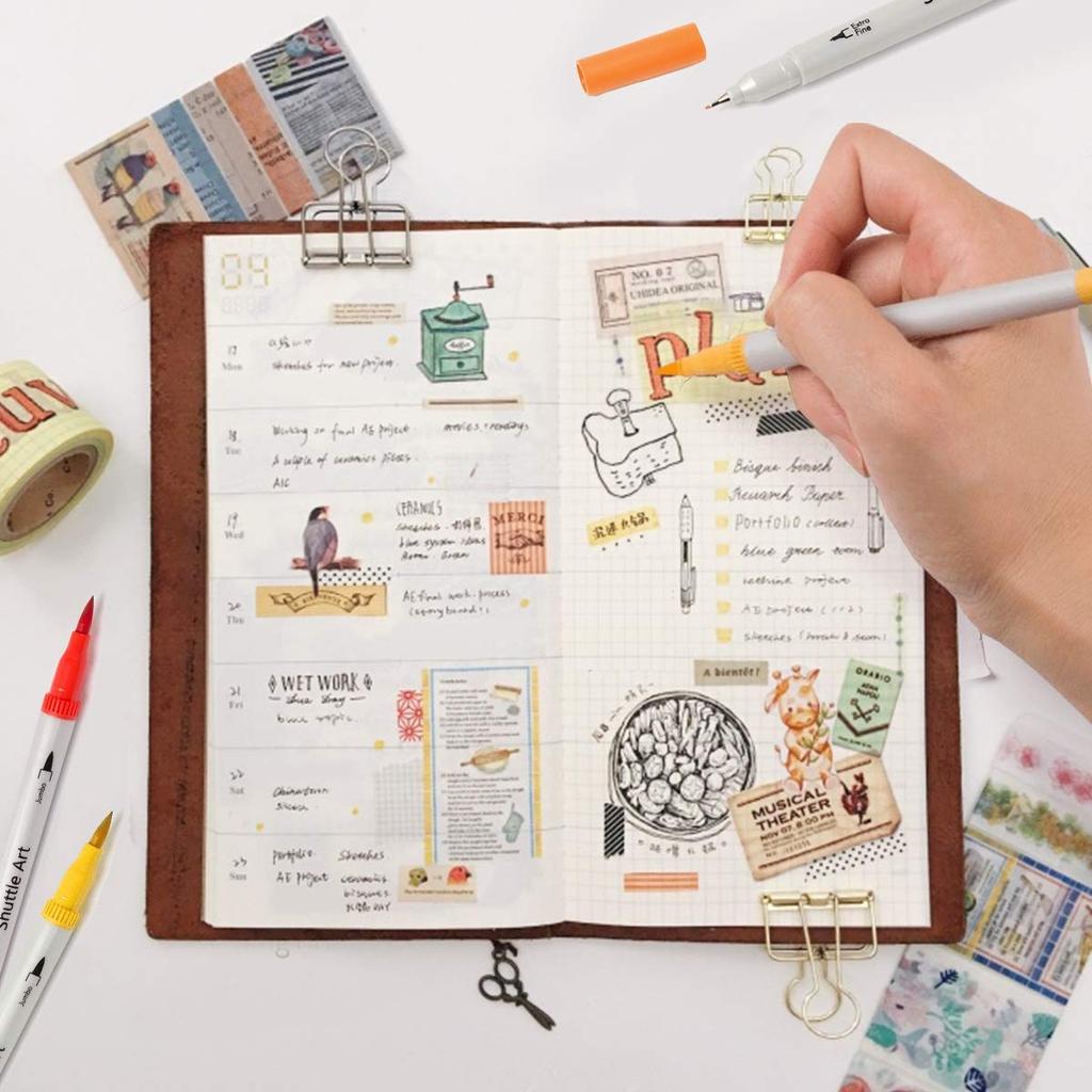 Кисть для акварели Shuttle Art Color, 56 цветов, ультратонкая, двойная, быстрая, для раскрашивания домашних заданий, ручки, ручки, набор, ручки на водной основе, ручки,