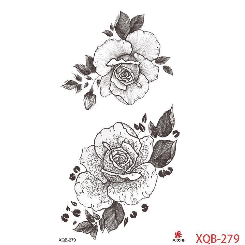 1PCS Waterproof Tattoos Temporary Tattoo Sticker Flowers Rose Body Tattoos for Women Art Arm Hand Tattoos Wolf Tiger Lion Painting Tatoos