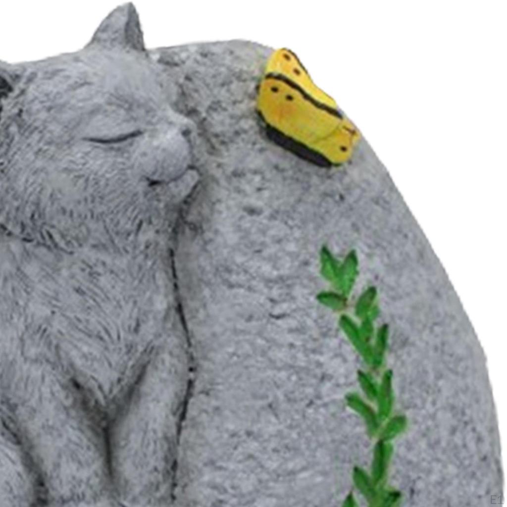 Мемориальный камень для домашних животных для надгробия кошки, смола, последний покой, цветочный горшок, могильный маркер