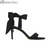 Fashion Bow Women Heeled Sandals High Heels Marie Janes Shoes Woman Slippers 2025 New Elegant Party Pumps Trend Dress Sandalias De Mujer