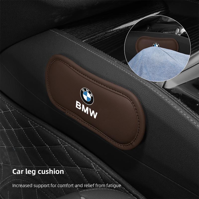 FA8Leather Car Pillow Cushion Elastic Knee Pad Leg Pad Armrest Pad Accessories For BMW Performance E46 E90 E60 F20 X1 F10 F30 X3