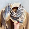 Spring New Pavilions Printed Silk Silk Scarves Women's 100 Mulberry Silk Square Scarves Elegant Mother Gifts