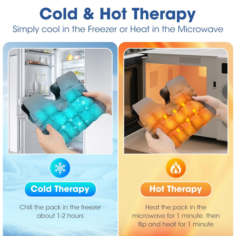 Reusable Knee Ice Pack Wrap Hot Cold Compress Therapy Wrap for Post-Exercise Recovery Self-Absorbing Gel Pack Knee Support
