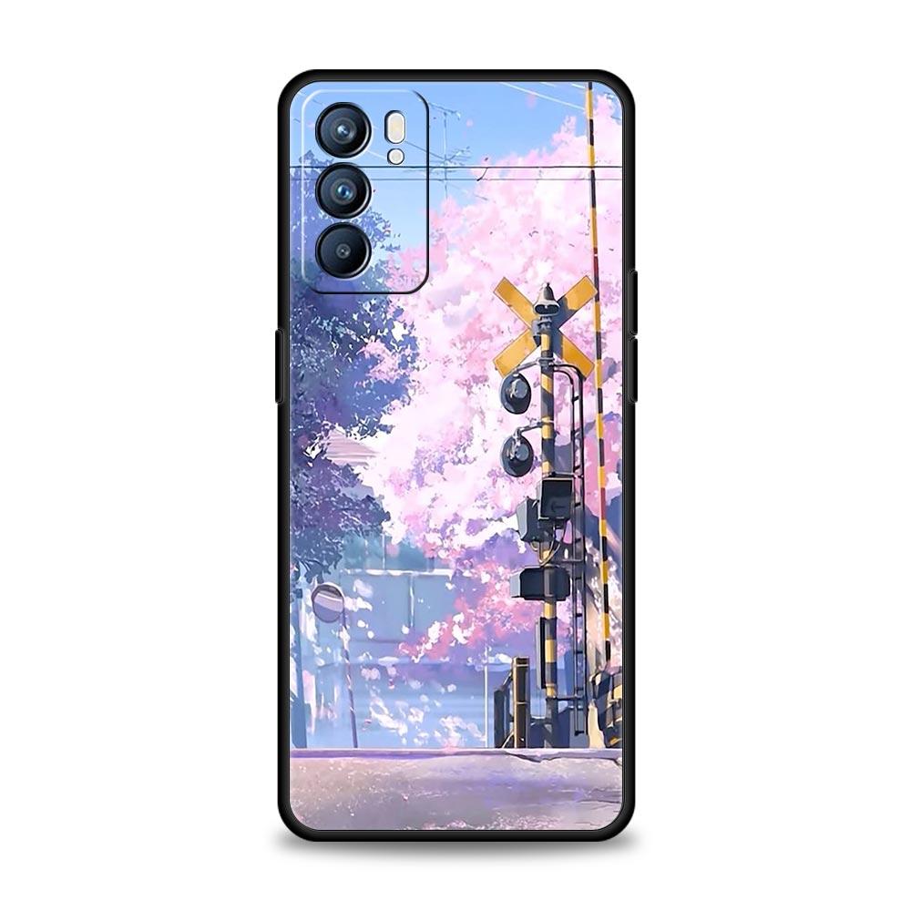 Чехол Cherry Traint Moun Fuji для Oppo Find X6 X5 A54 A53 A52 A9 2020 A15 A95 A17 A16 A76 A74 A57 Reno7 Reno6 Pro Plus 5G