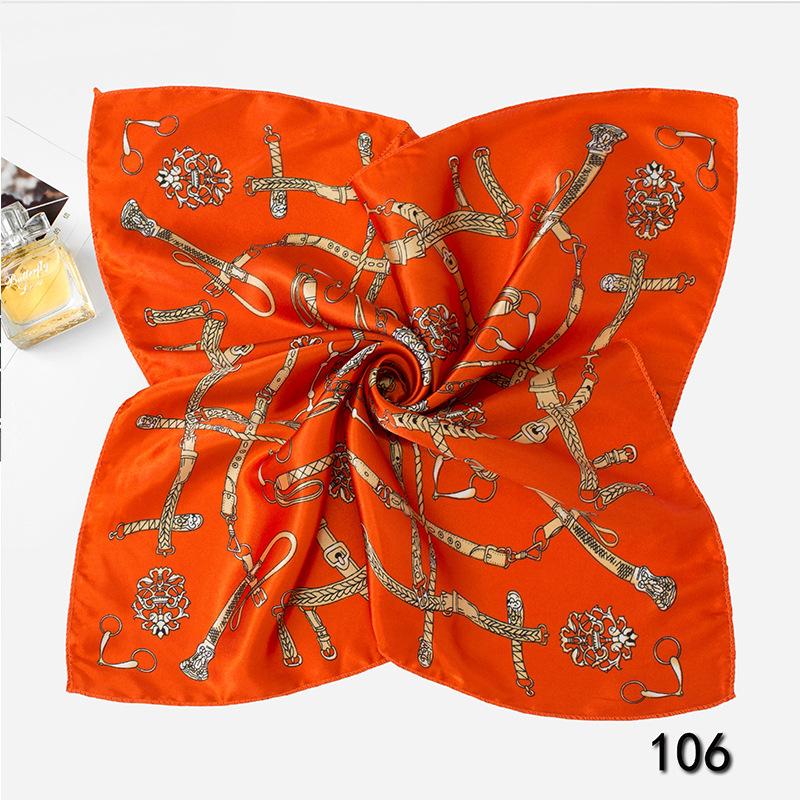 New Silk Shawl Satin Square Scarf For Women Chain Neckerchief Female New Headband Hair Bands Print Foulard Hijab Wraps Bandana