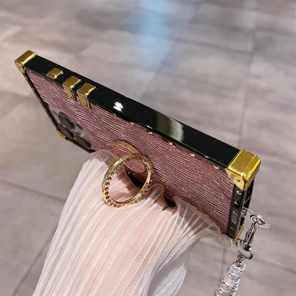 Блестящая подставка для Apple 17 Pro Max & iPhone 16/15 Силиконовый чехол с браслетом