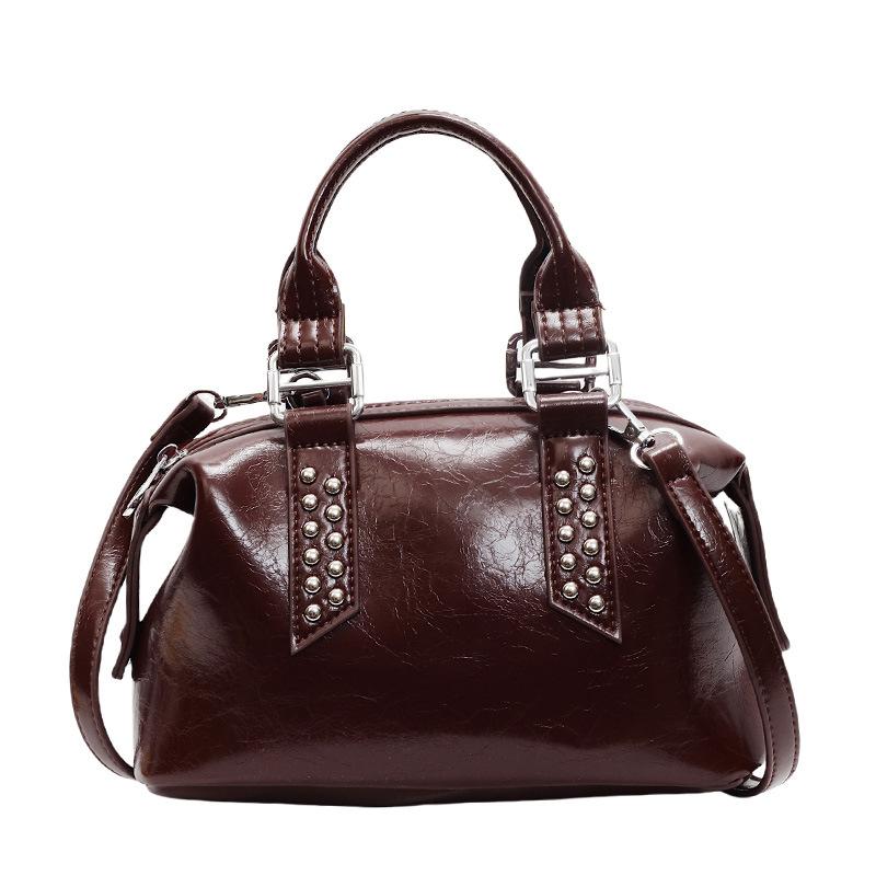Today's Popular Women's Bags, New Simple Rivets, Large-capacity Hand-held Versatile Shoulder Pillow Bag