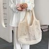 Yogodlns Casual Hollow Knitted Large Tote Bag Designer Handmade Woven Women Shoulder Bags Luxury Summer Beach Bag Shopper Purses