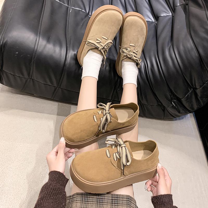 Женская обувь на платформе, замшевые кроссовки на шнуровке, осенний тренд, абсолютно новые дизайнерские удобные повседневные прогулочные туфли, горячая распродажа