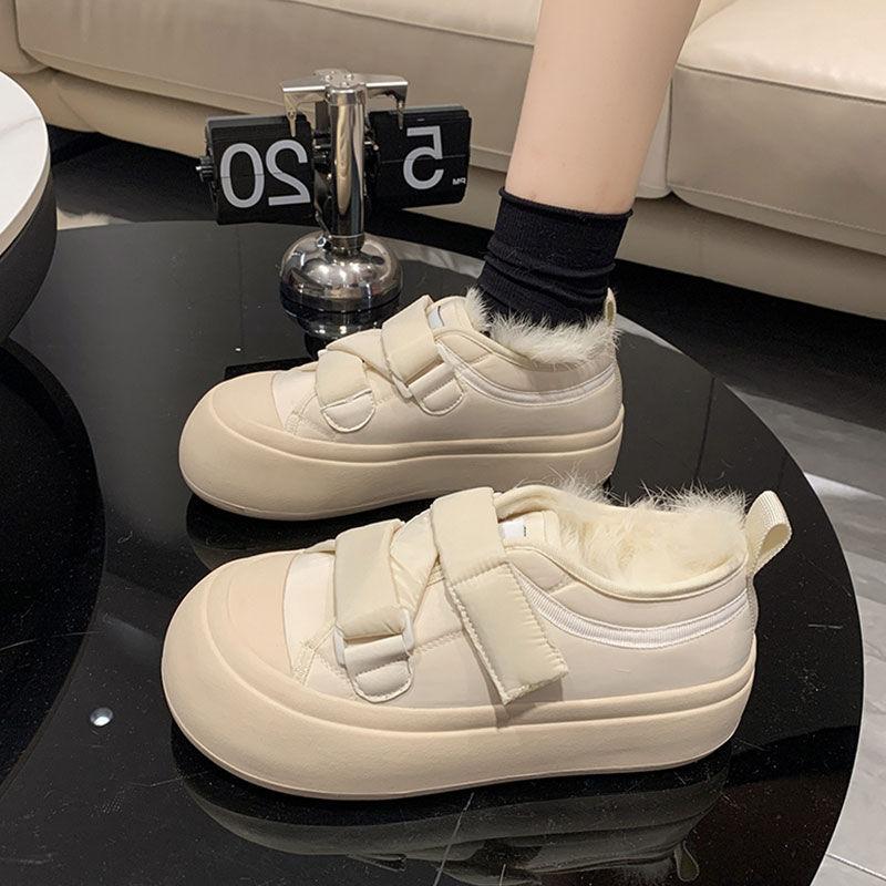 Женские туфли-хлебушки с большой головой, на липучках, на платформе, с увеличением высоты, женские универсальные повседневные туфли на весну и осень
