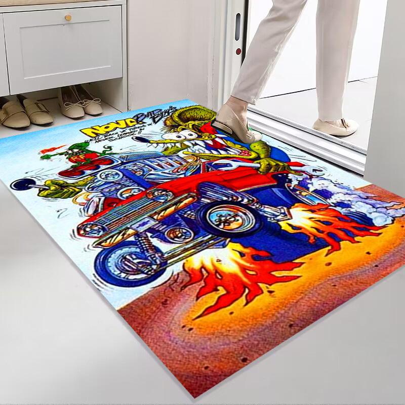 Rat Fink: Wild Ride World Kustom Cars carpet printing Suitable for all seasons Protective pad Doormat Bathroom mat