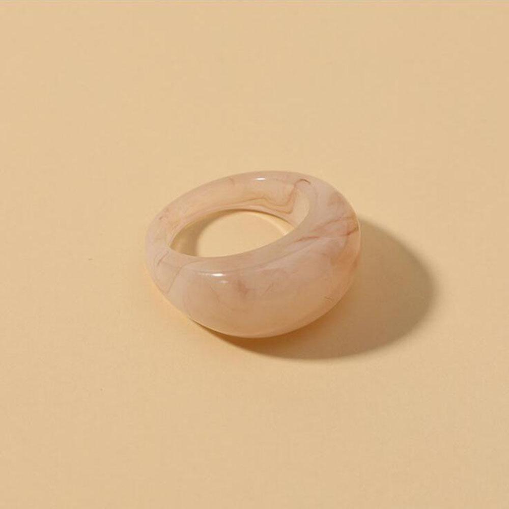New Trendy Big Round Acrylic Resin Rings for Women Geometric Colorful Finger Ring for Girls Party Korean Fashion Zircon