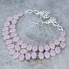 Розовый Халцедон Драгоценный Камень Ручной Работы 925 Пробы Стерлинговое Серебро Ювелирное Изделие Ожерелье 18" M-322