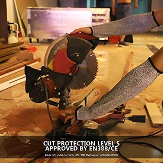 1 пара (Серый) Устойчивые к порезам рукава — кевларовые рукава. Защита рук, 45 см. Рукава, уровень защиты 5.