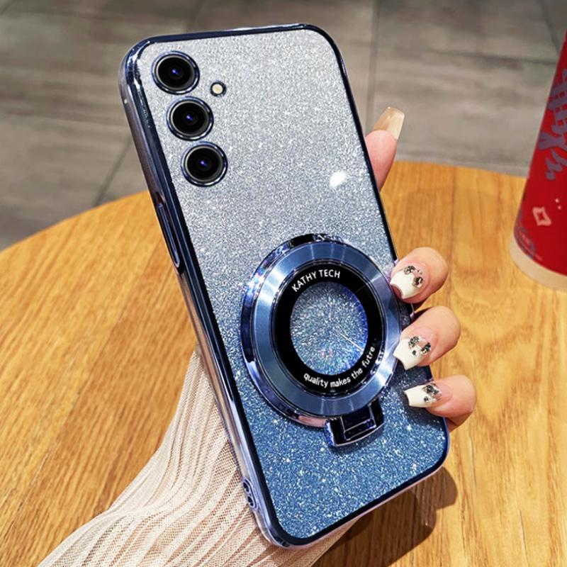 Роскошный чехол для телефона с блестящим магнитным держателем для Samsung Galaxy M13 M14 M54 M55 M23 M53 M52 M51 M31 M12 M33, чехол-кронштейн