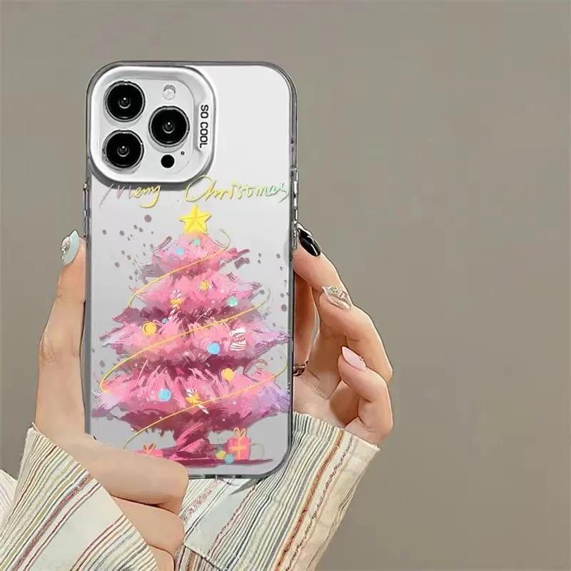 Новая Елка Новый Год Подарок Чехол для Телефона Для iPhone 15 14 11 12 13 Pro Max X XS XR 8 7 14 Plus Защита Камеры Покрытие Обложка